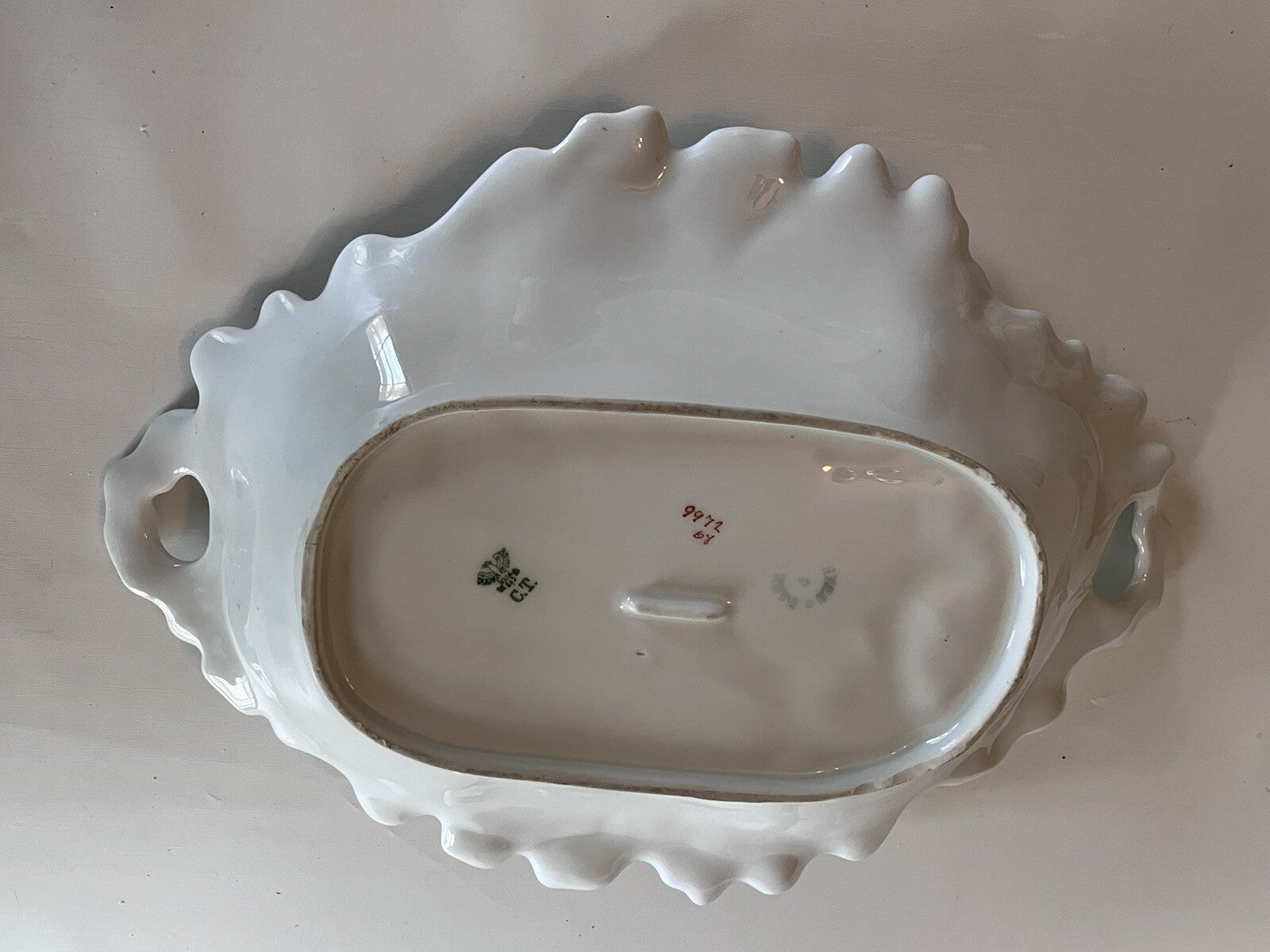 Vintage German C. Tielsch Co. Floral Porcelain Serving Platter. EVC