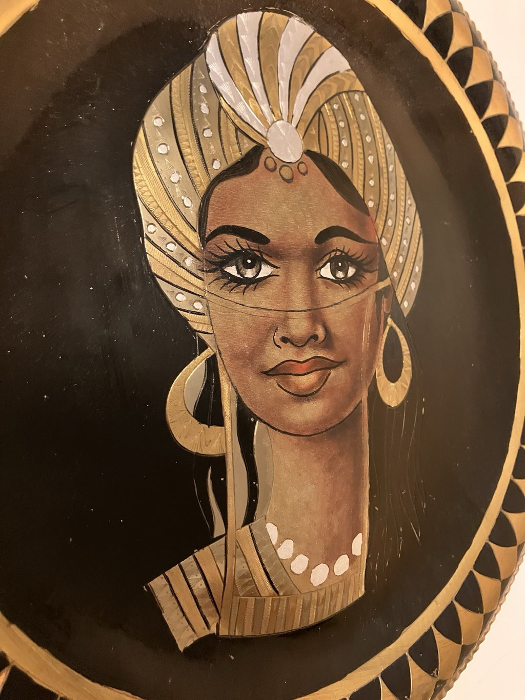 Vintage Egyptian/African Copper And Black Etched Wall Plate. EVC And Unique!