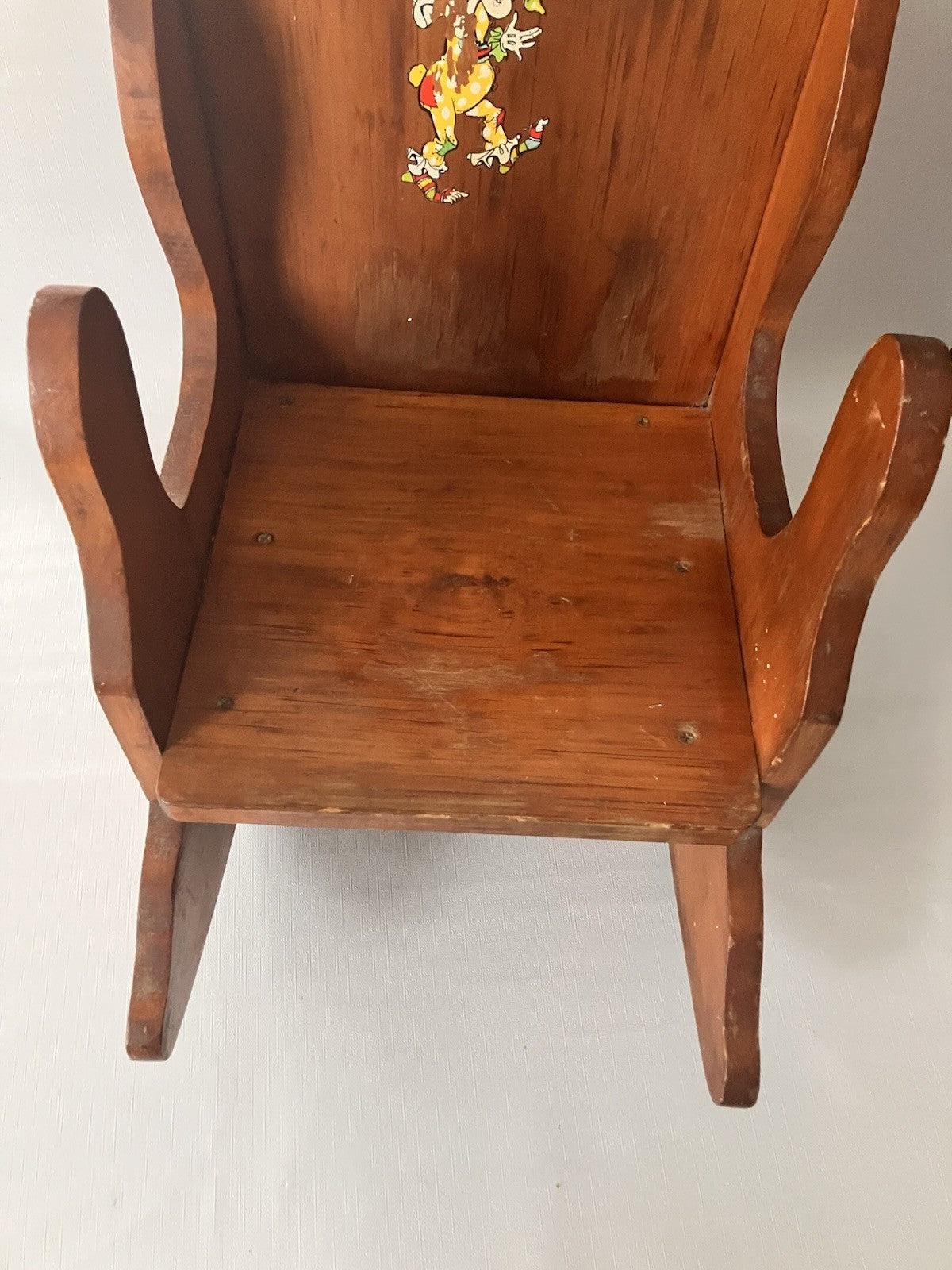 Vintage Children’s Wooden Rocking Chair W/ Jester Decal