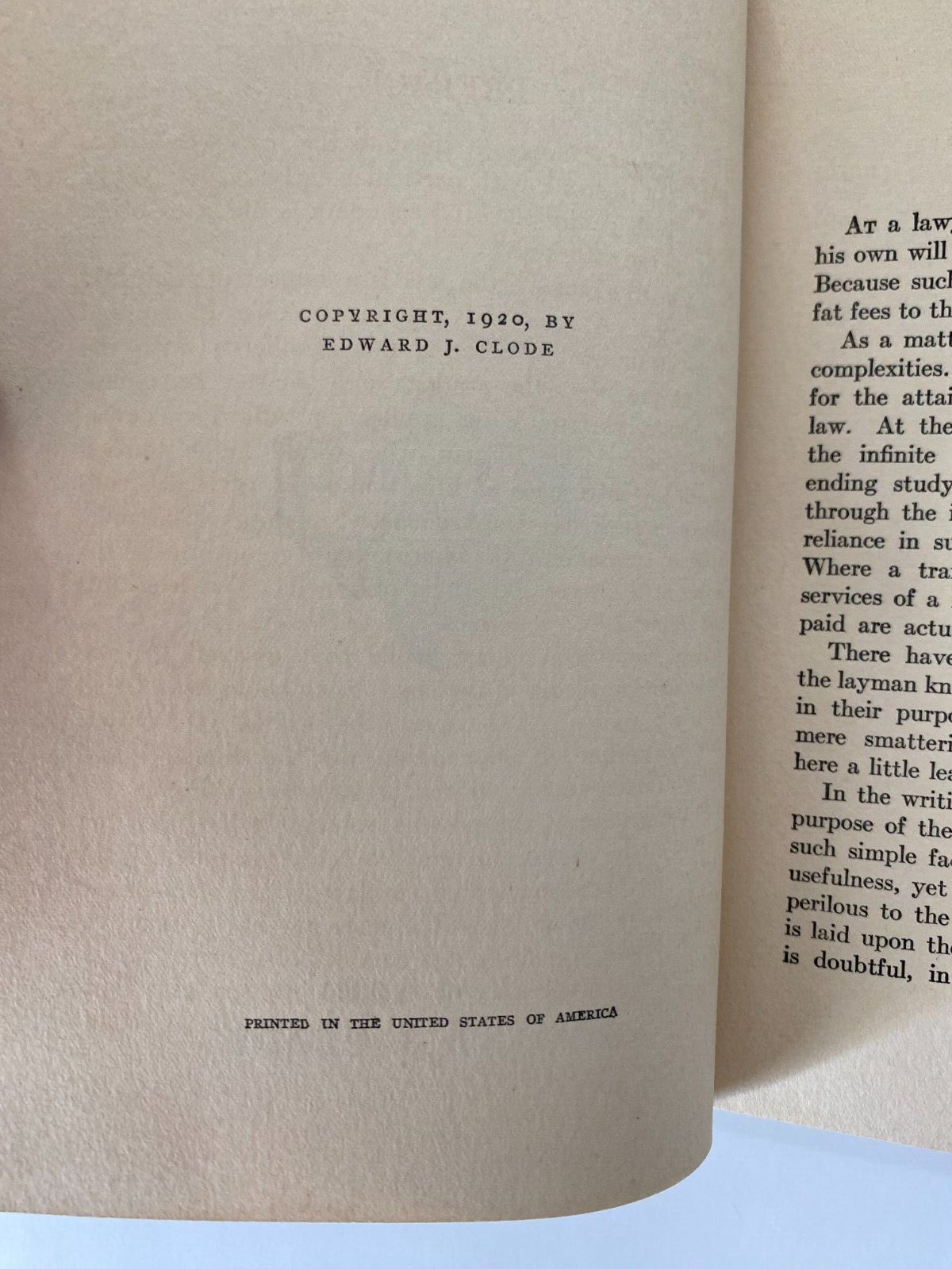 Law At A Glance Marvin Dana, LL.B. First Edition 1920 Great Condition