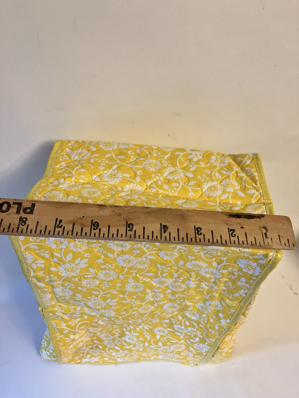 Vintage 70/MCM Floral Yellow/White Vinyl Toaster/ Applicance Duster Covers; 3 Pc
