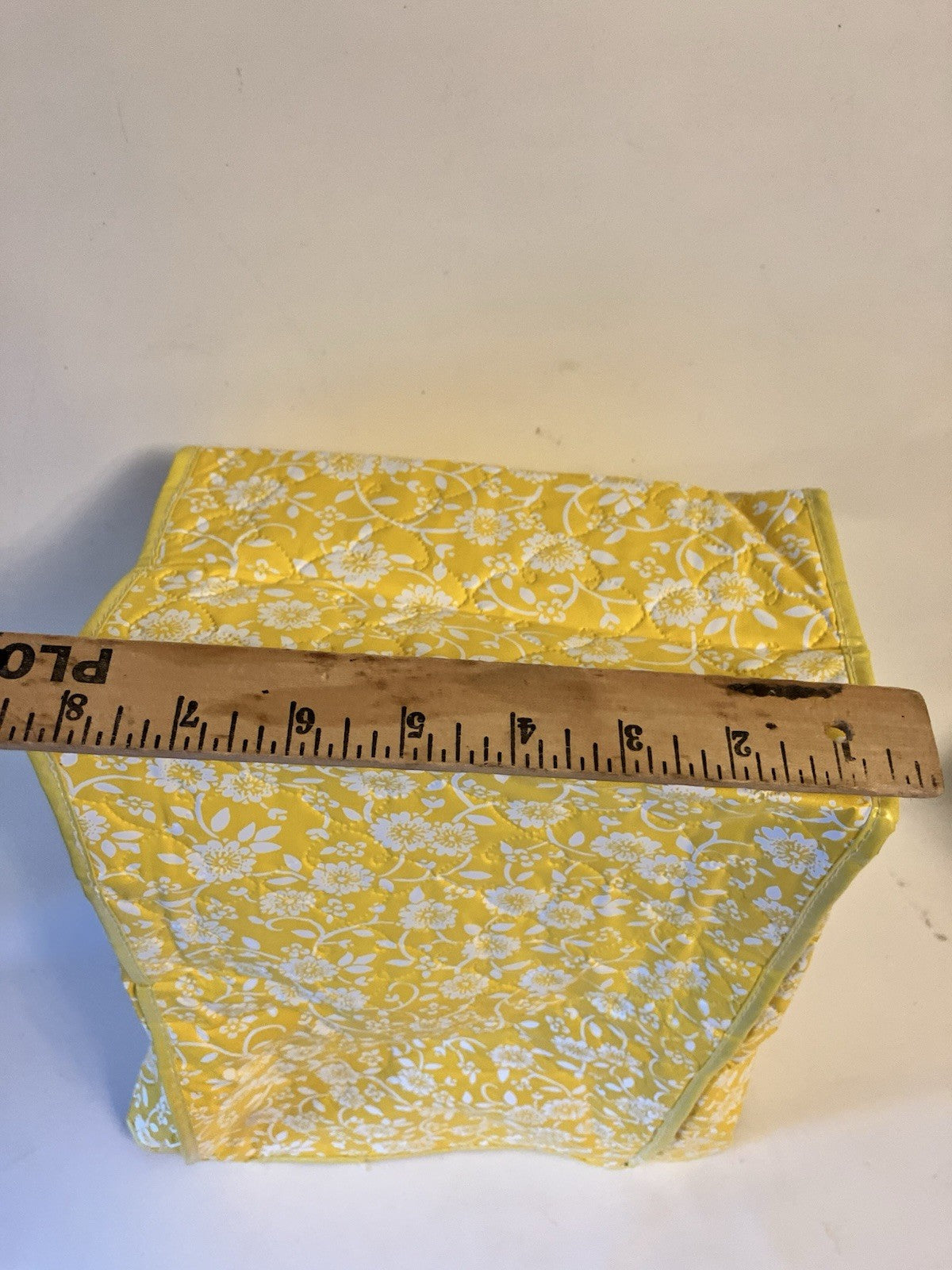 Vintage 70/MCM Floral Yellow/White Vinyl Toaster/ Applicance Duster Covers; 3 Pc