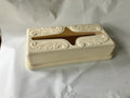 Vintage MCM Beige/Off White Plastic Art Deco Styles Tissue Box Wall Mount/Box