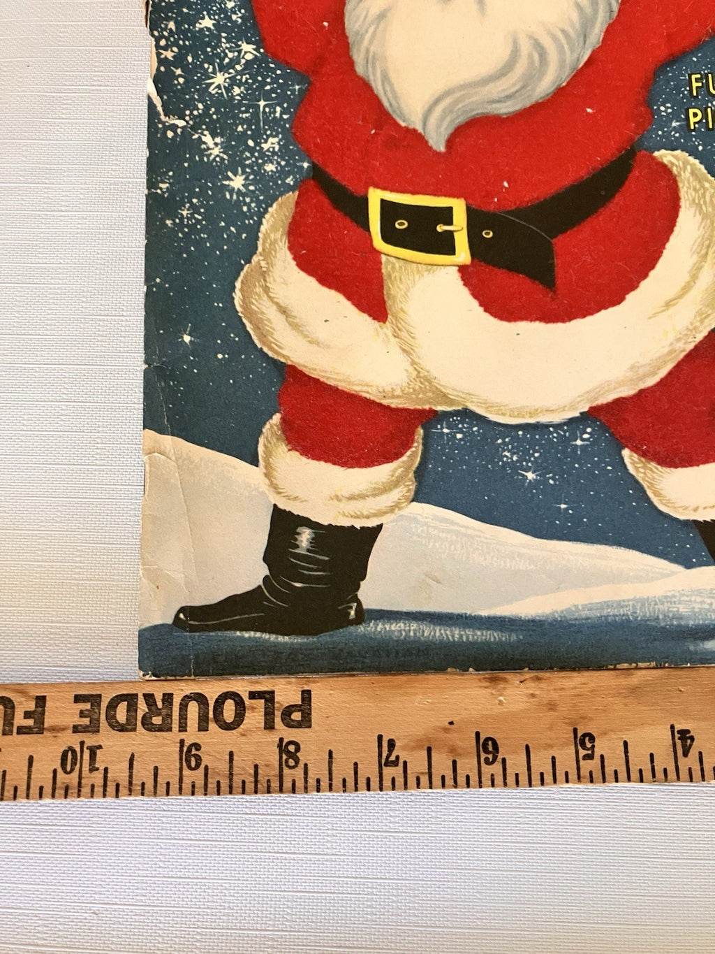 1940s Santa Clause Fuzzy Children’s Book And Candle Votive 