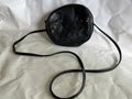 Vintage Black Leather Cross Body Purse With Gold Tone Studs