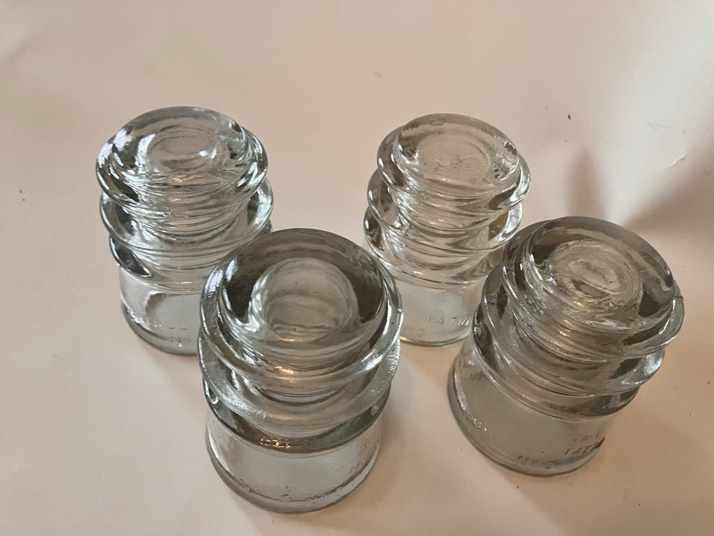 Whitall Tatum Co No. 3 USA Clear White Insulator - 3.25 X 2.5 Lot of 4