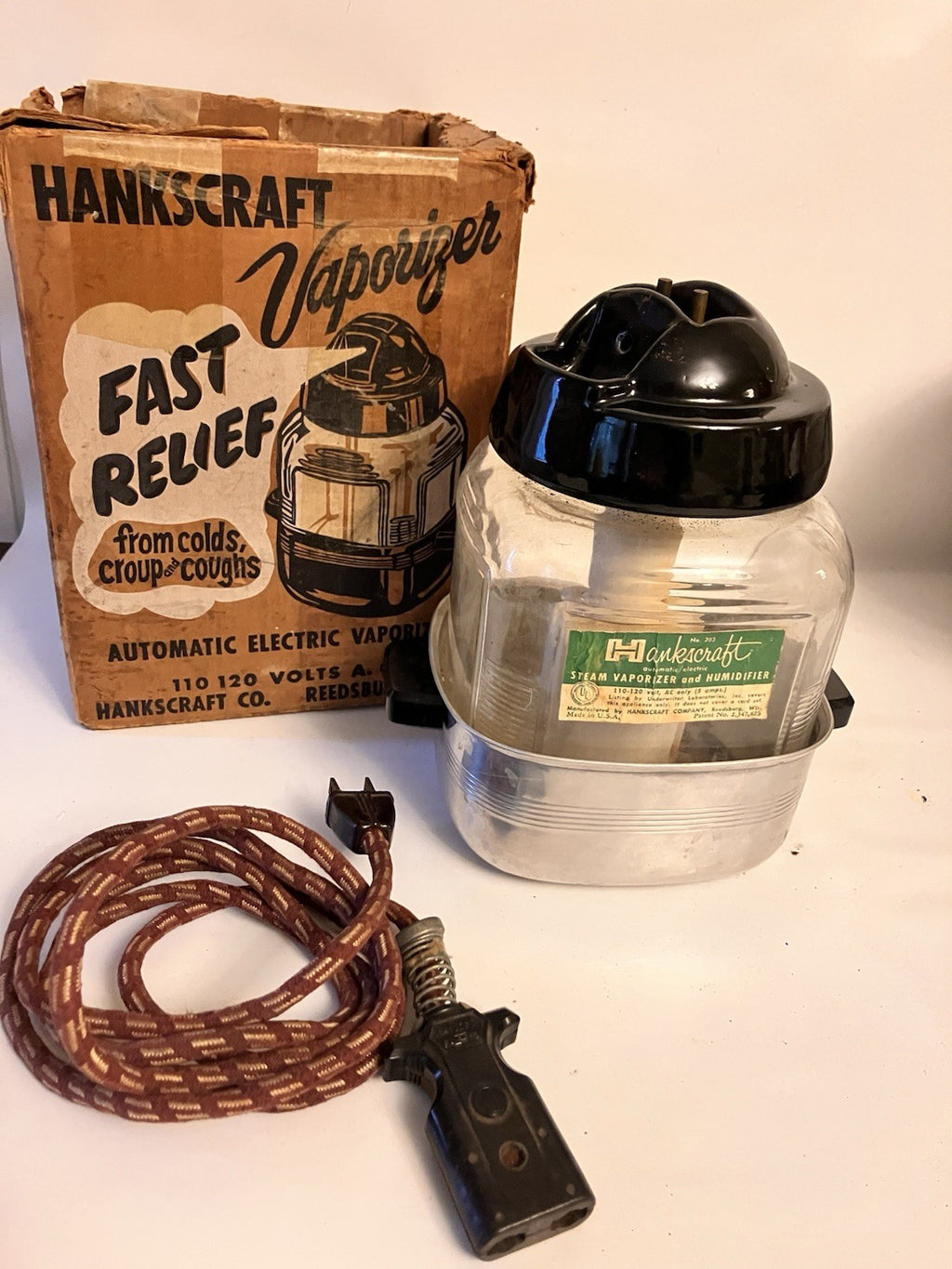 Vintage Hankscraft Electric Steam Vaporizer Model 203 W/ Original Box