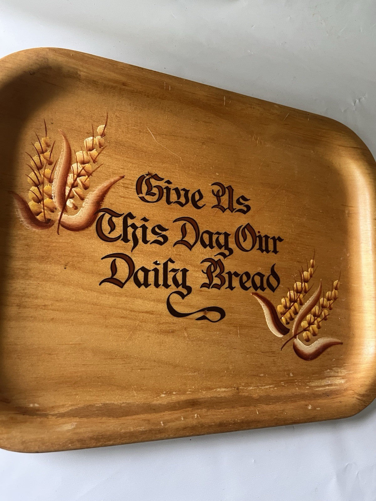 Vintage Silva Wooden Give Us This Day Our Daily Bread 