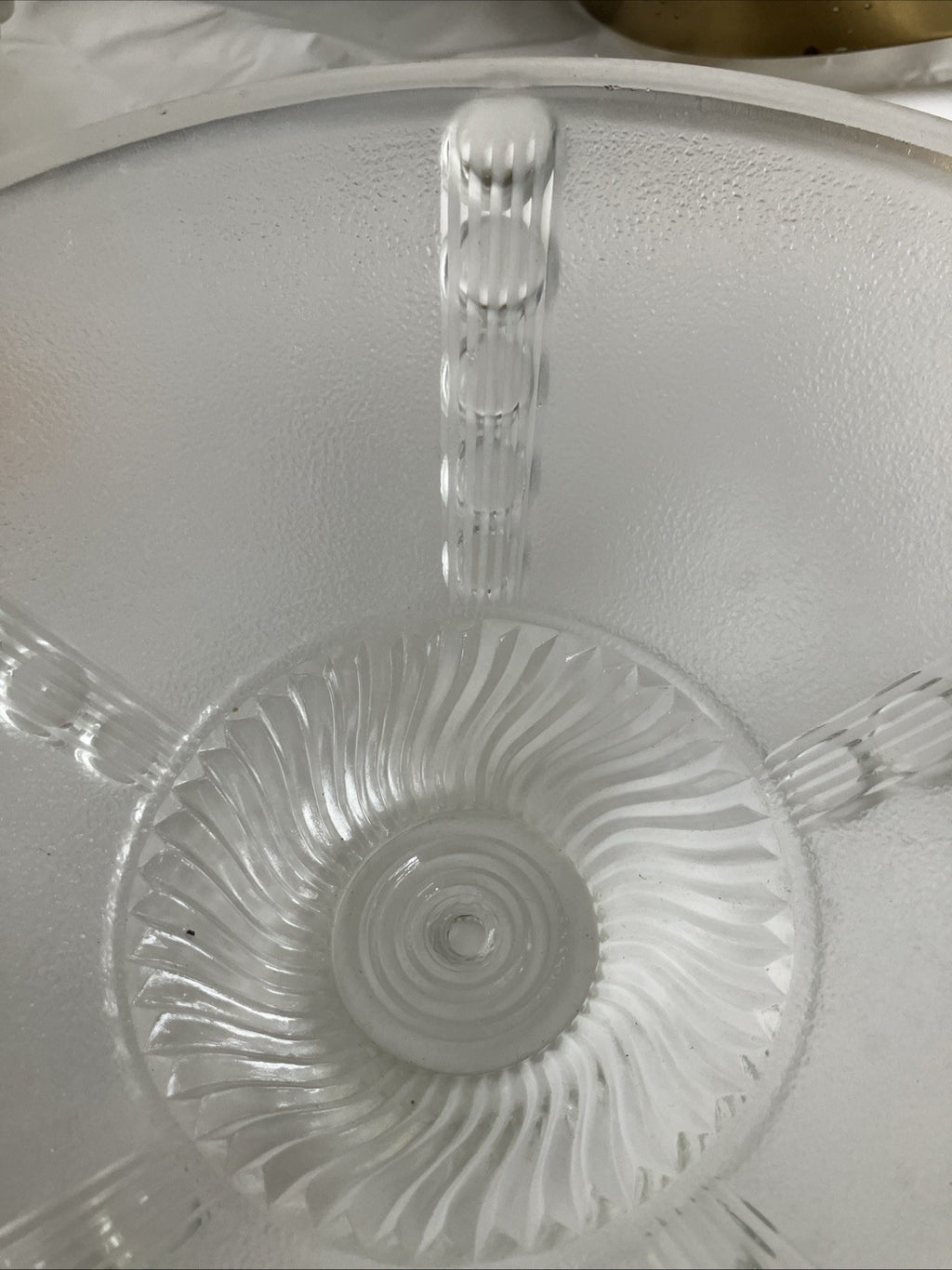 Antique Vintage White Glass Art Deco Styles Ceiling Light 11” Single Chain, 1920