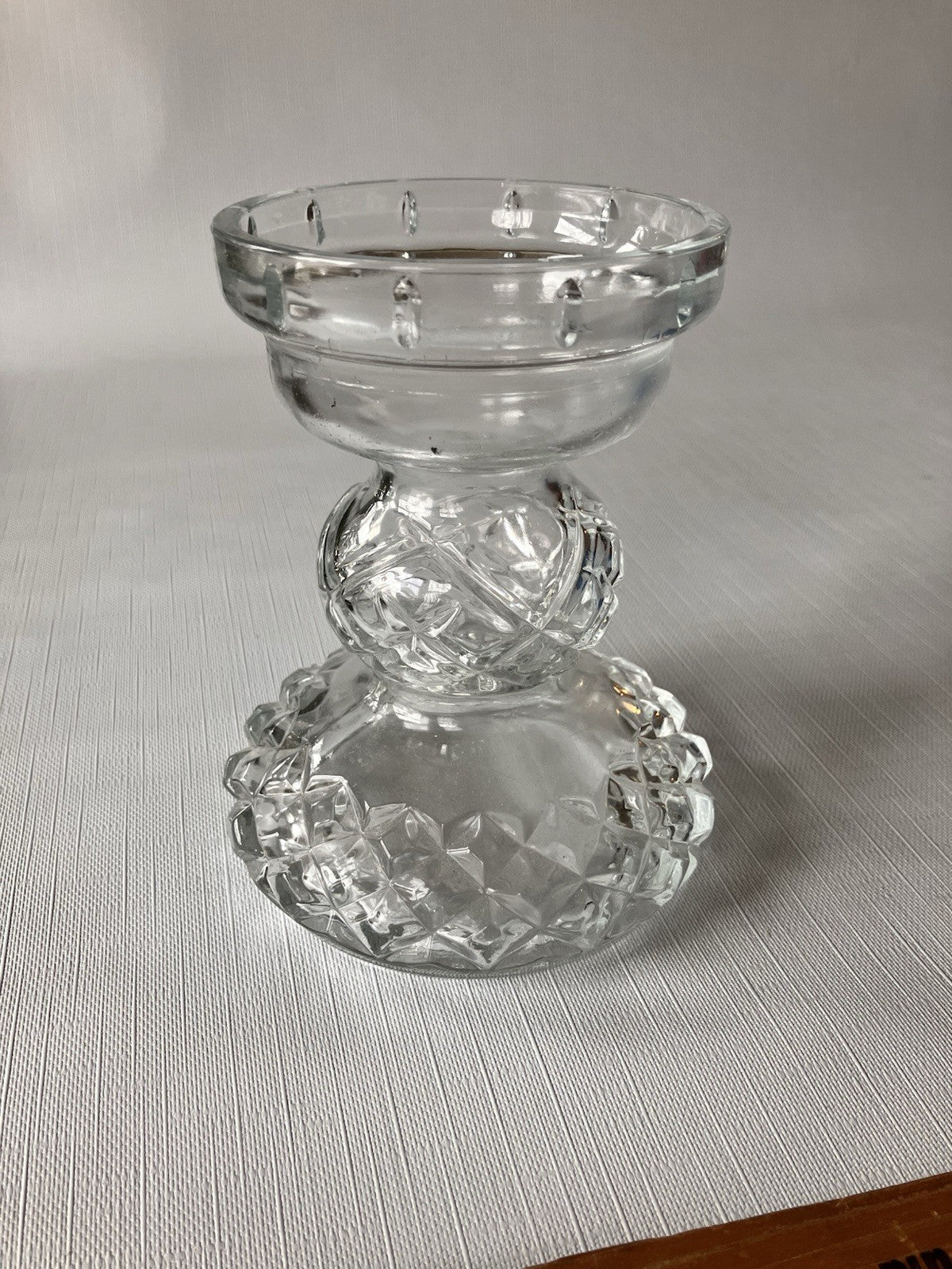 Vintage Glass Etched Hurricane Oil Lamp 
