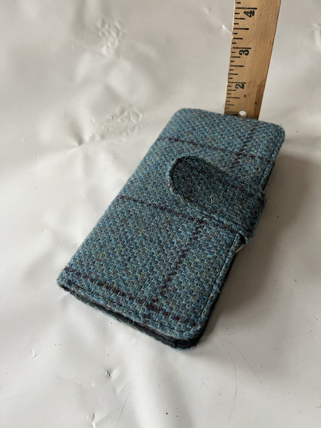 Harris Tweed Womens Blue Plaid Snap Wallet Glen Alpine Of Scotland Tag