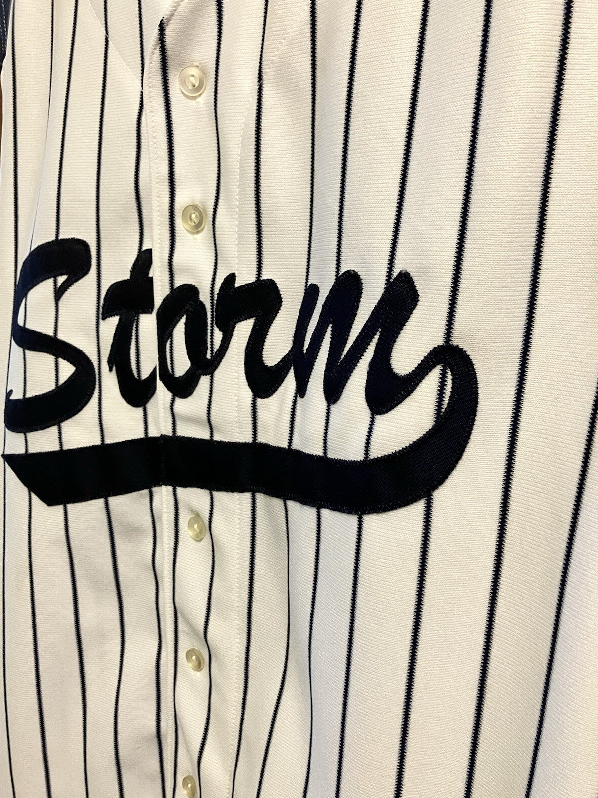Omaha Storm Baseball White And Navy Jersey “5” In Adult Large By Gator Athletics