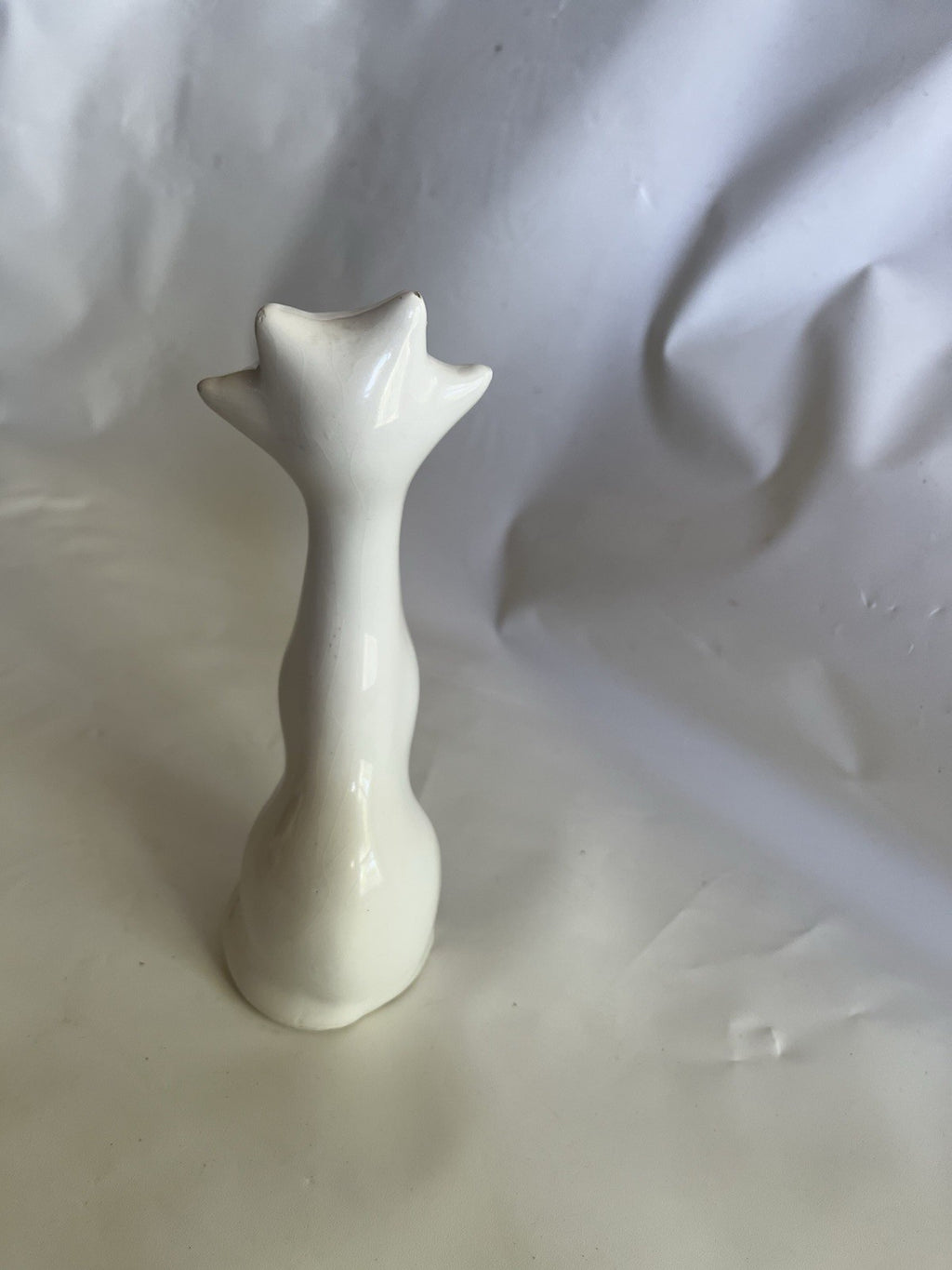 Vintage 6” Tall Ceramic Cat & Dog  Long Neck Figurines Kitsch MCM;