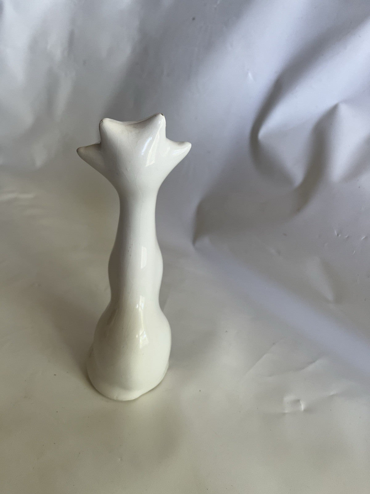 Vintage 6” Tall Ceramic Cat & Dog  Long Neck Figurines Kitsch MCM;