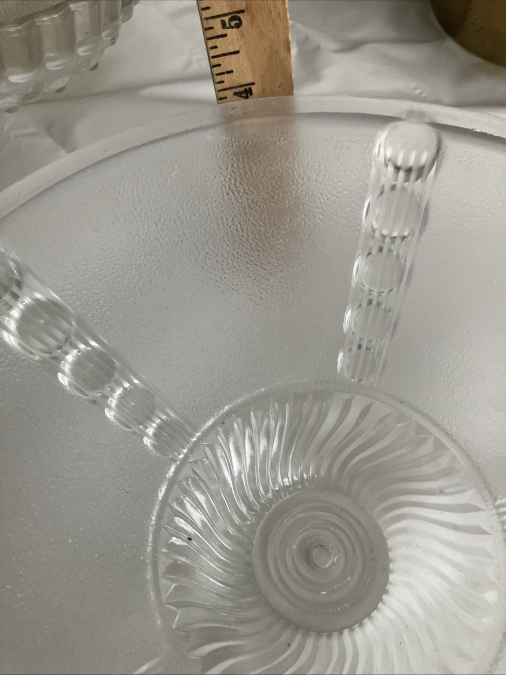 Antique Vintage White Glass Art Deco Styles Ceiling Light 11” Single Chain, 1920