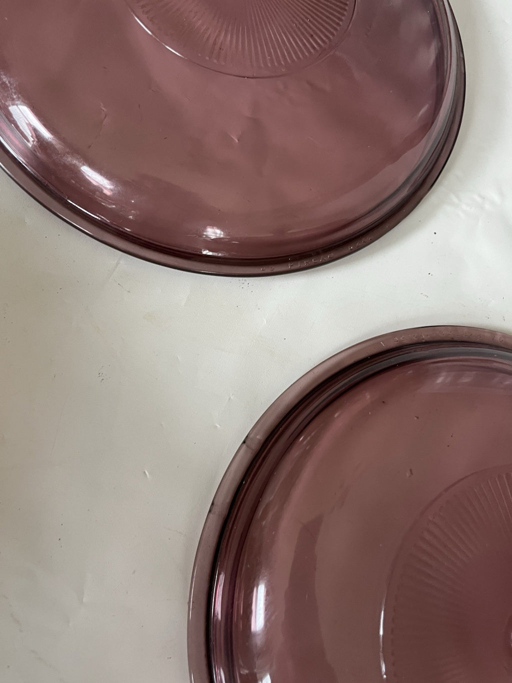 Vintage PYREX Purple Visionware Round 2 Qt Casseroles W/ Kids