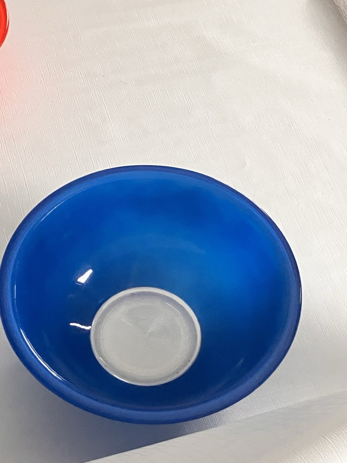 Vintage PYREX Primary/Clear Bottom Bowls-2.5 L; 1 L Blue And Red 1980s