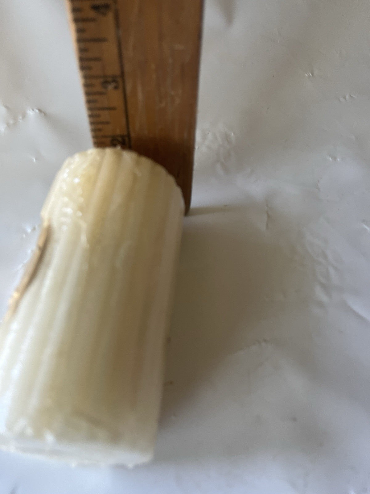 Vintage Lady Of Lourdes, Mother Mary Pillar Candle NOS Made In France 4” Tall
