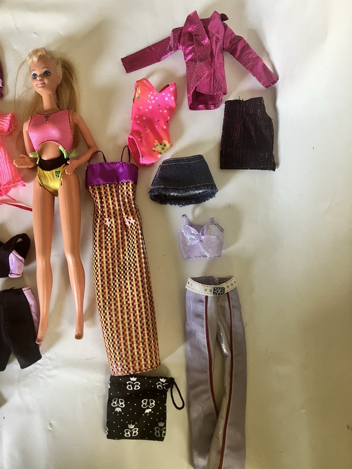 Vintage 1980’s Barbie And Variety Of Clothing Accessories