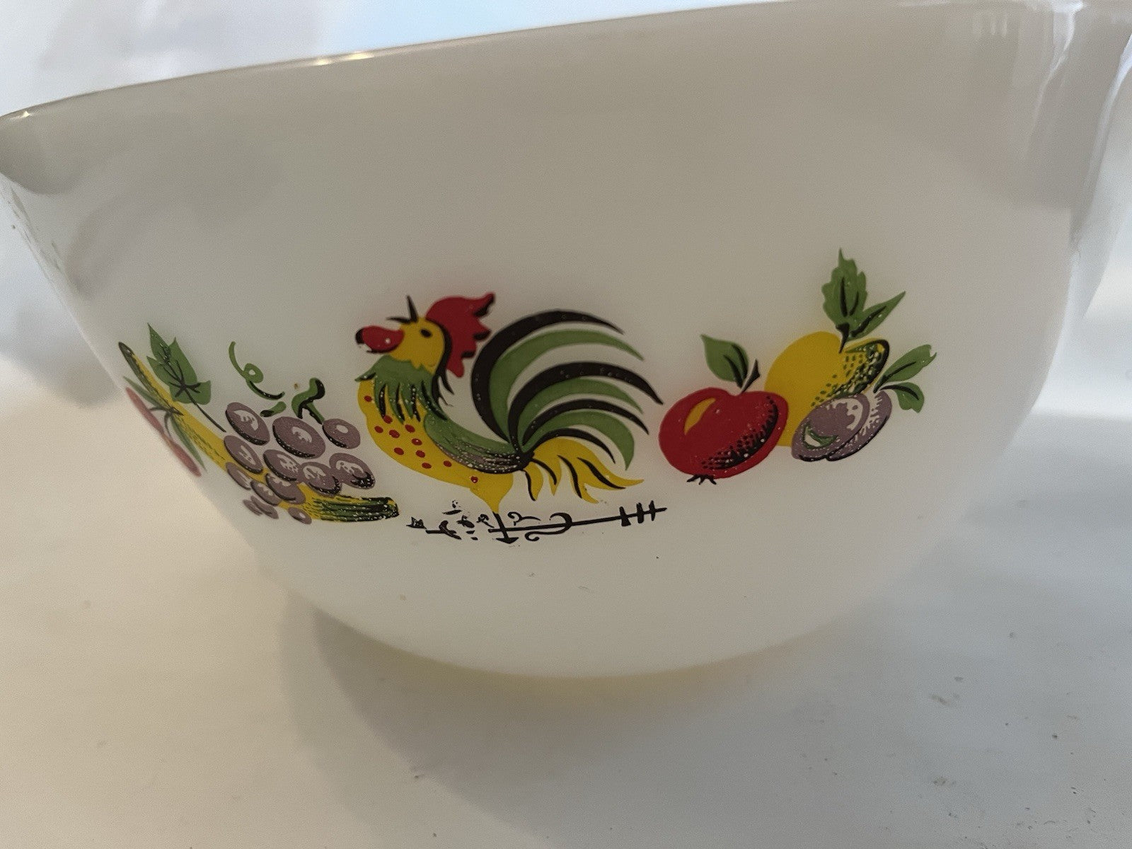 Anchor Hocking Fire King Chanticleer Rooster Country Kitchen Nesting Mixing Bowl