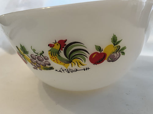 Anchor Hocking Fire King Chanticleer Rooster Country Kitchen Nesting Mixing Bowl