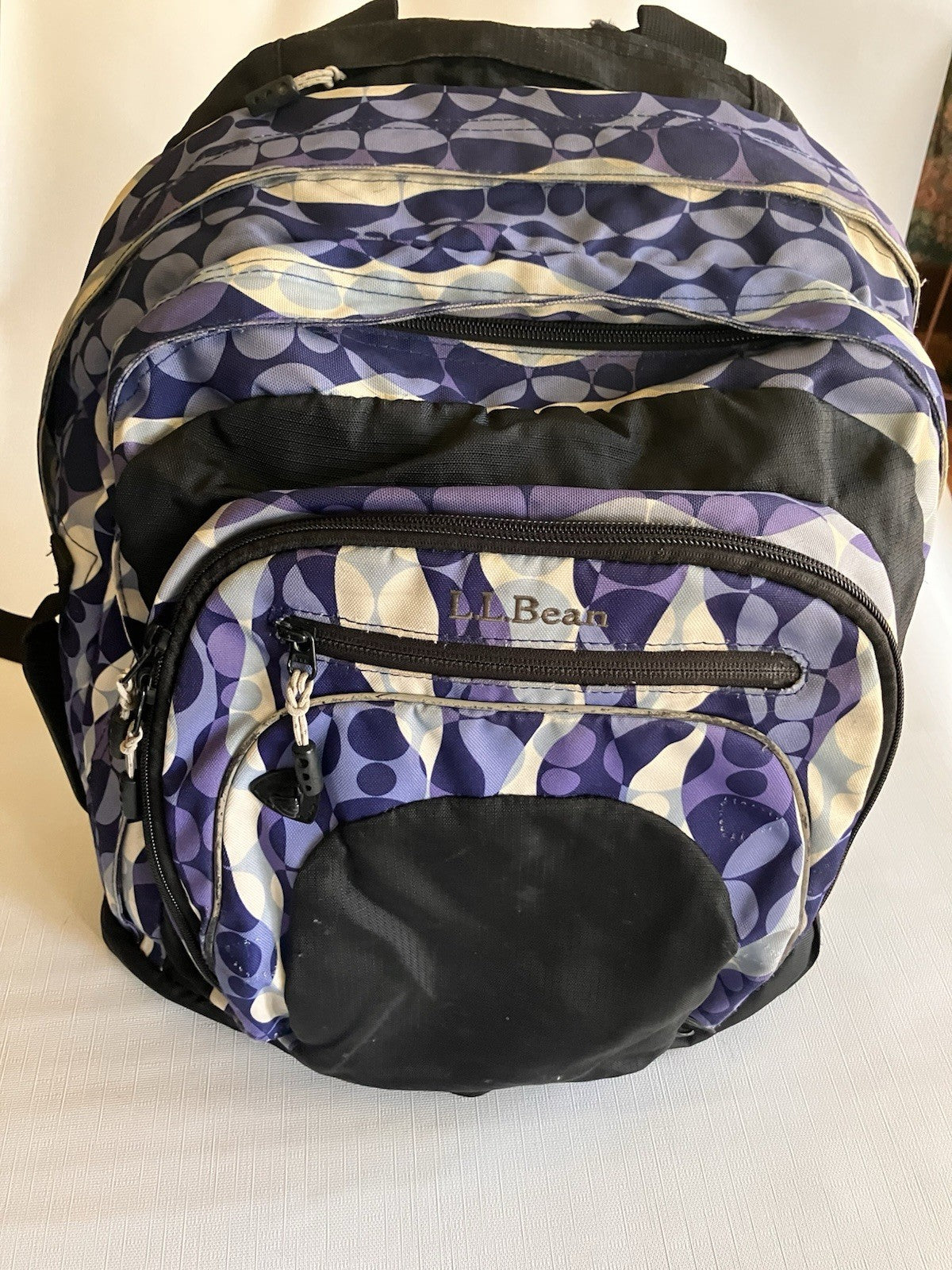 L.L.Bean Purple Two Toned And White large Backpack NOT monogrammed!