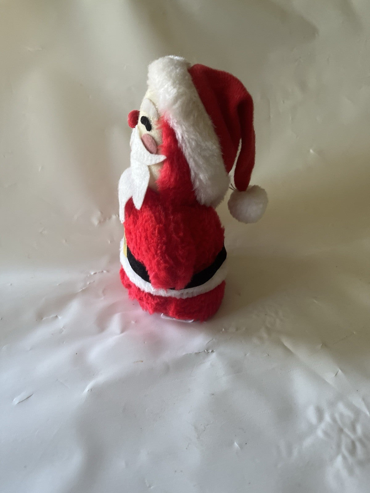 Vintage California Toys Stuffed Santa Weighted Felt Beard Features Belt 6”