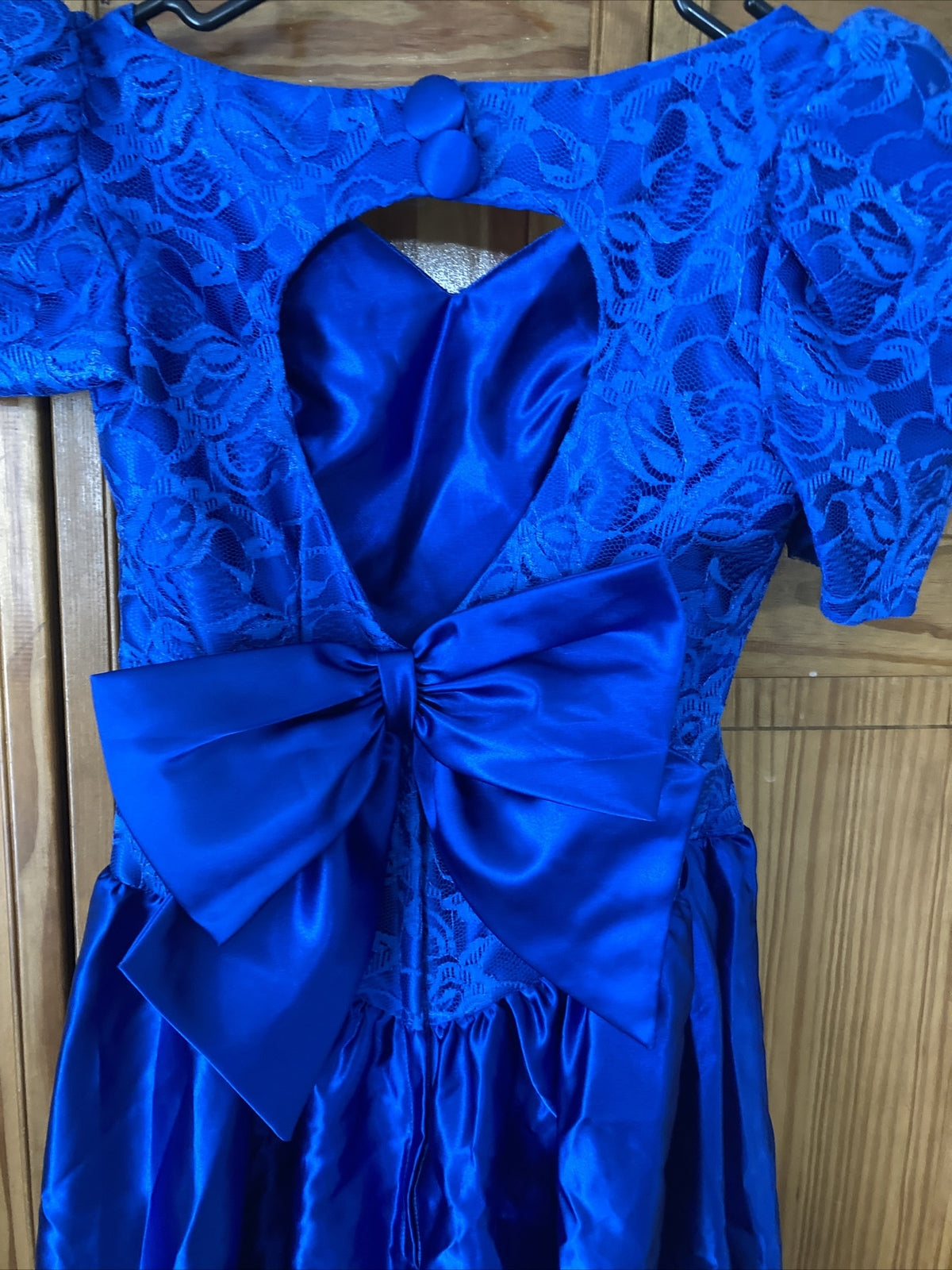 Vintage 1990s Prom Formal Dress Royal Blue 
