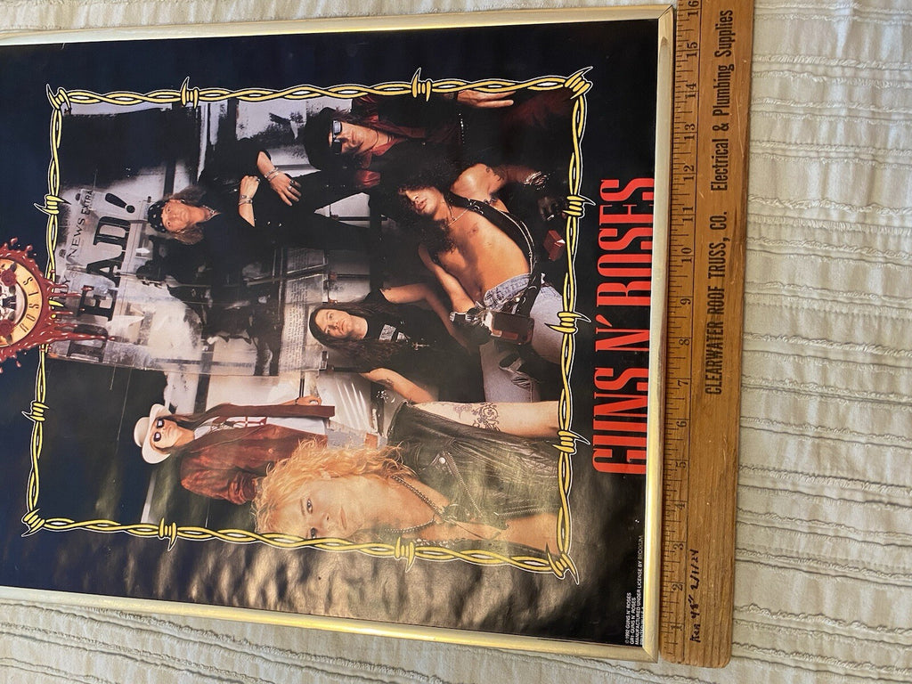 1992 Guns N’ Roses Cardboard Backed Poster 20x16”