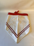 Vintage White And Red Striped Triangle Kerchief 