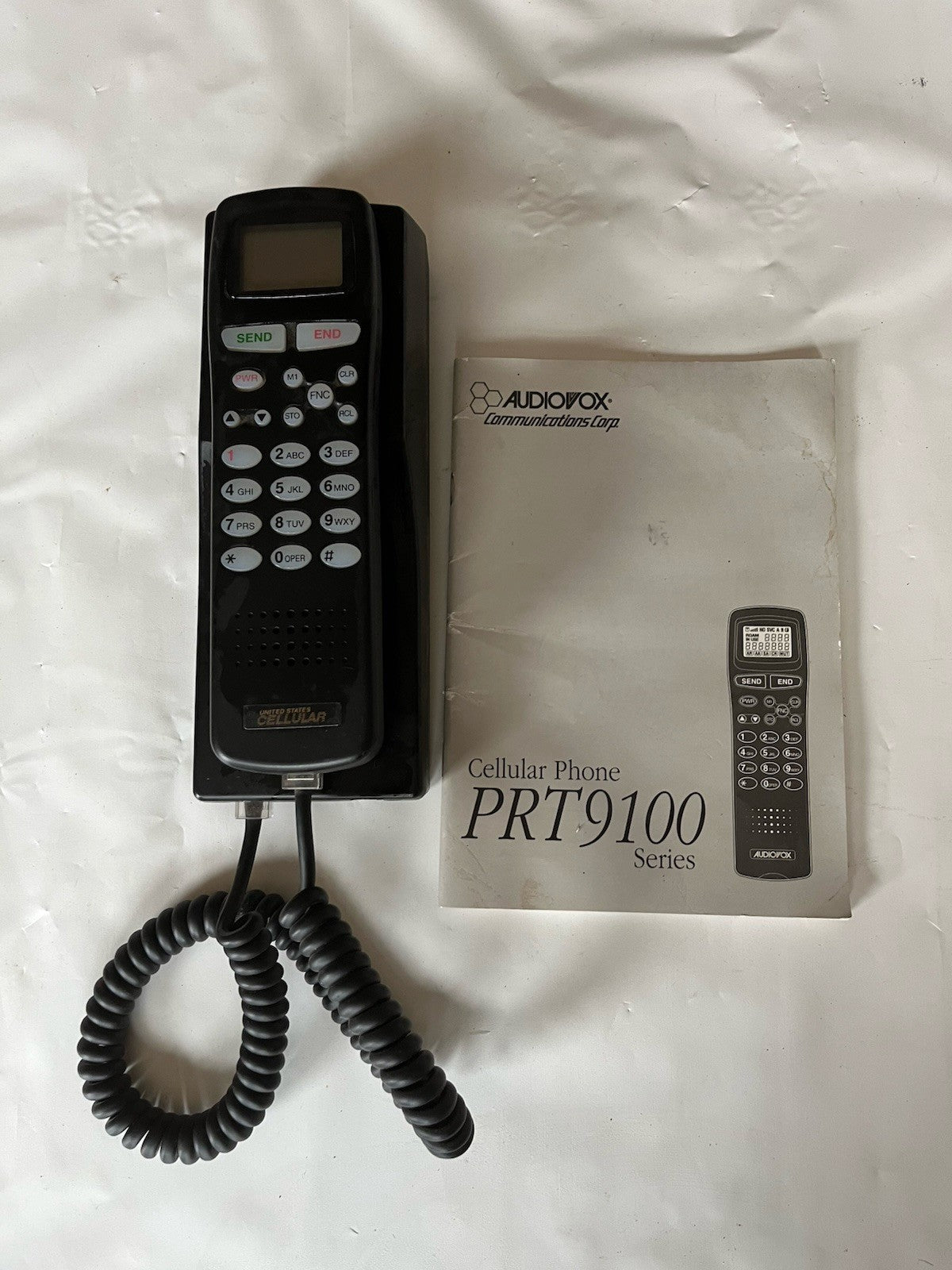 Vintage Audiovox U. S. Cellular Bag Phone, Original Manual, No Bag.