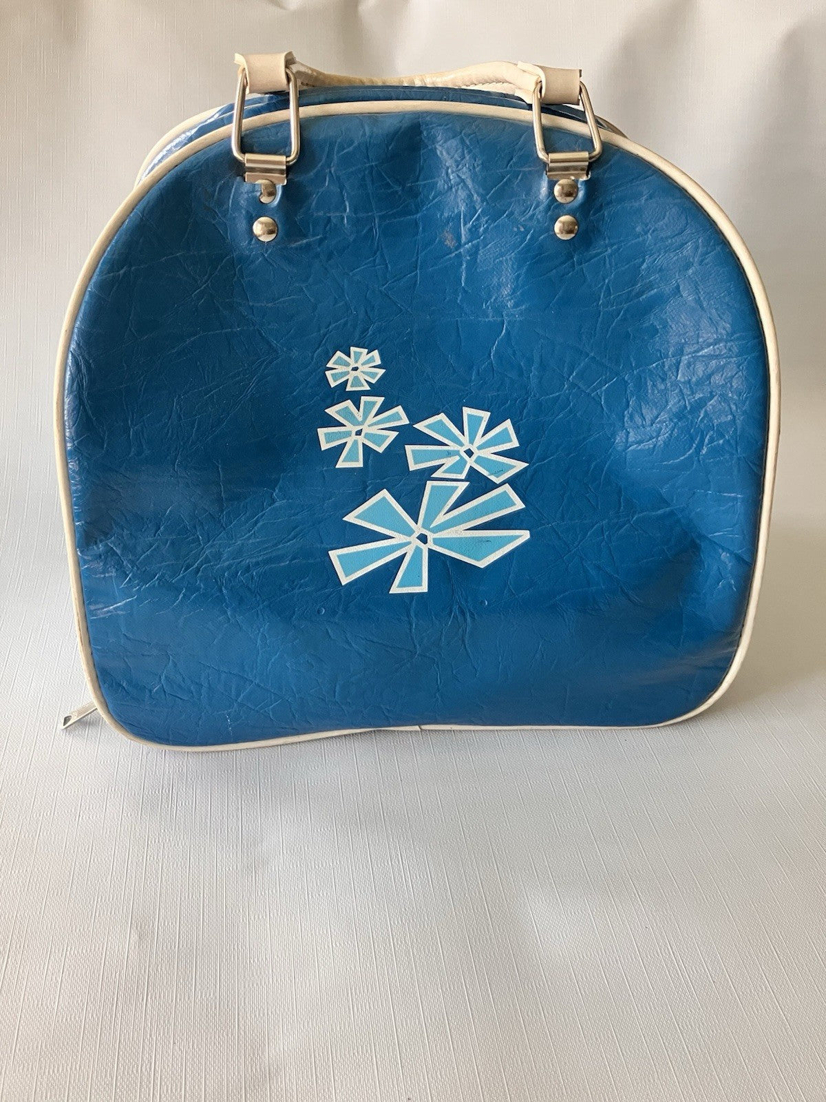 Vintage AMF Volt Blue Floral Print Bowling Bag