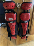 Schutt 13” Scorpion Leg Guards Red/Black New Old Stock 