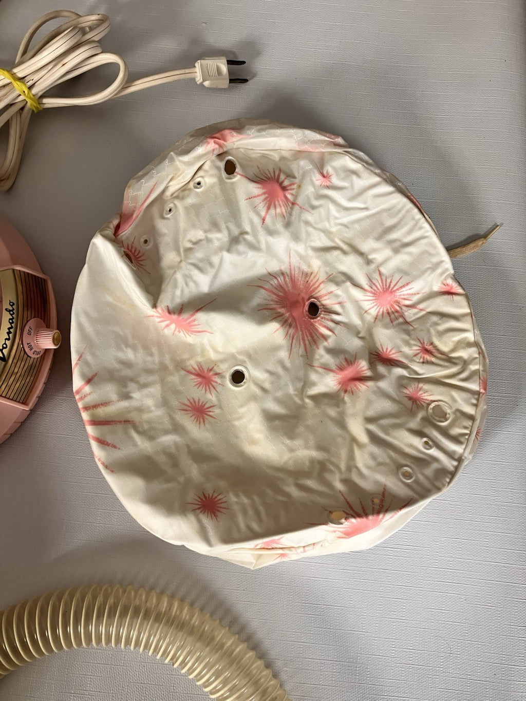 Vintage MCM Vornado Pink Bonnet Hair Dryer With Traveling Case And Extra Bonnet