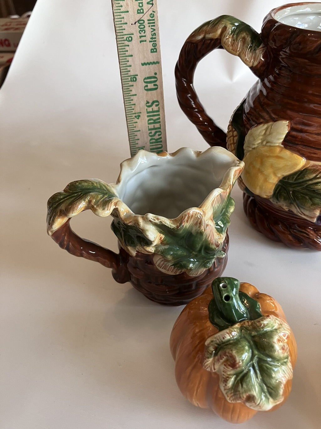Bico Thanksgiving Shakers, Creamer And Pitcher From 1997 Collection