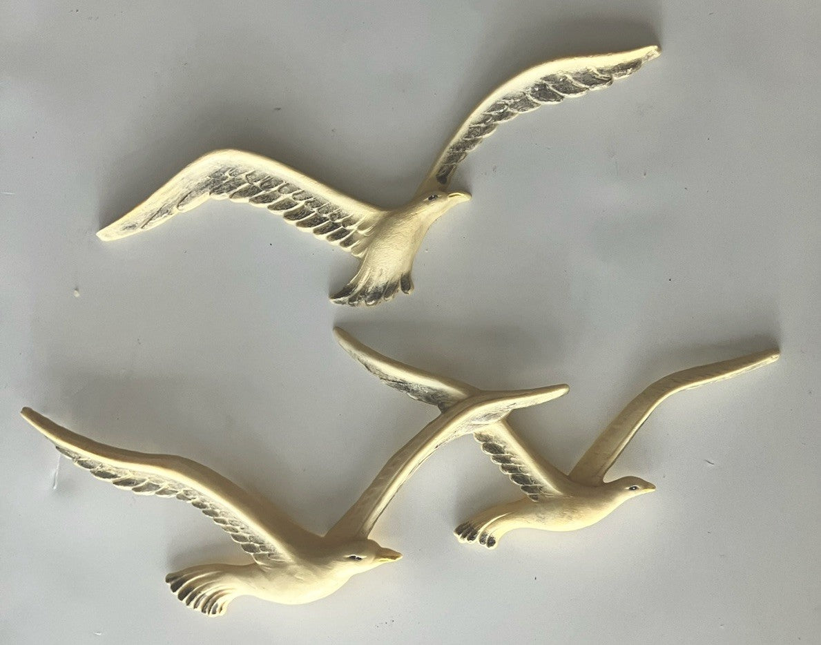 Vintage Homco Seagulls Birds in Flight Wall Art Décor Plastic Resin USA
