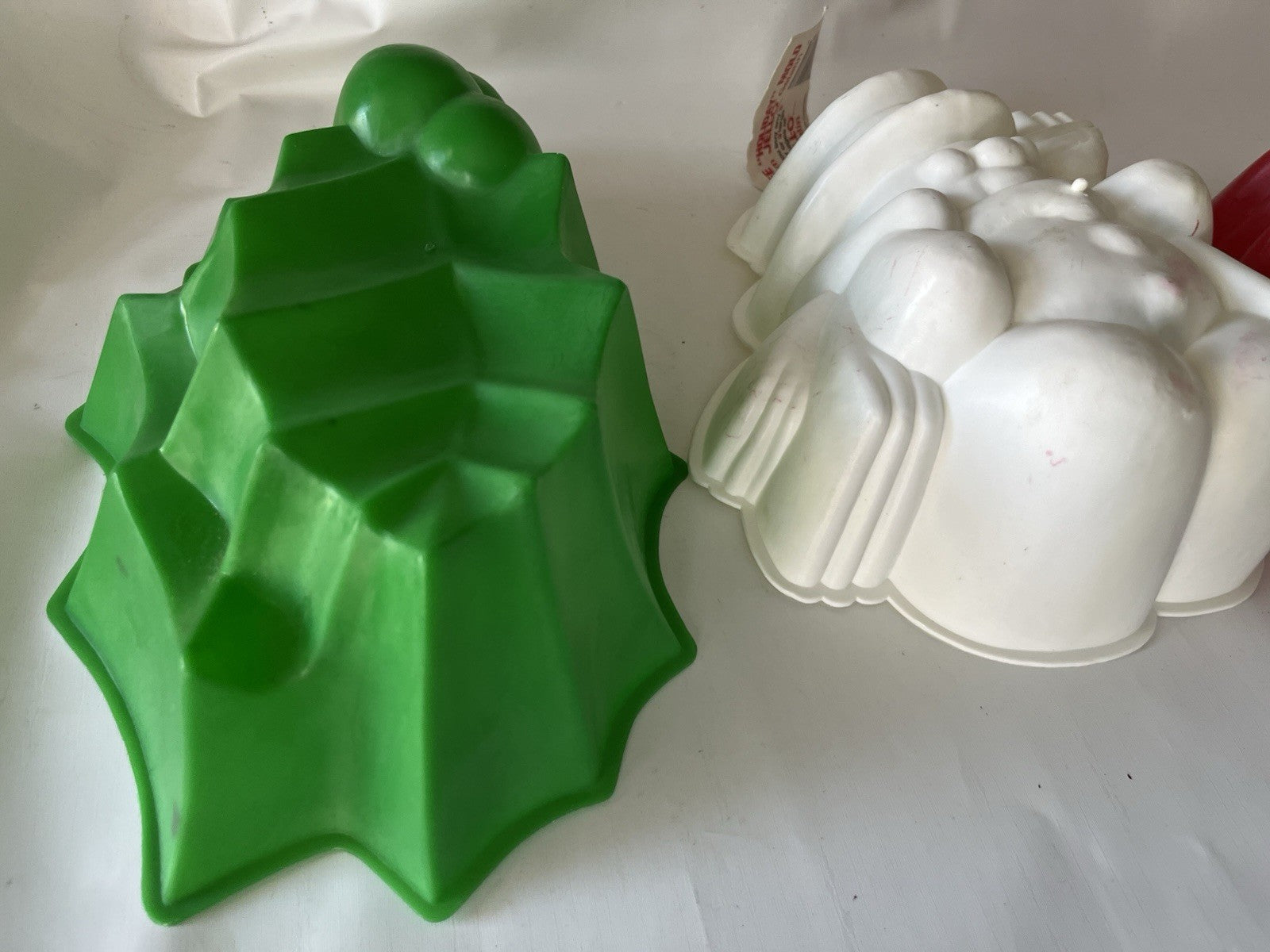 Vintage 1989 Holiday Jello-O Molds W/ Tags Snow Man And Holly