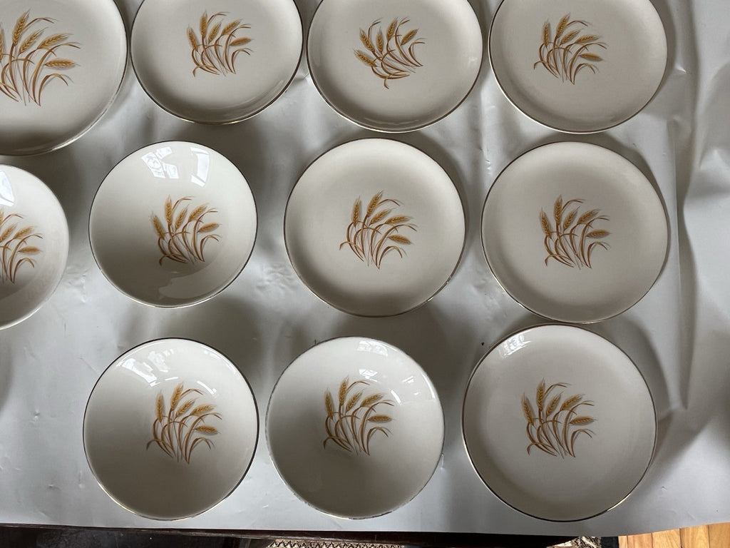 Homer Laughlin Mixed LotGolden Wheat Gold Trim Plates Bowls Serving Dish 23 Pc