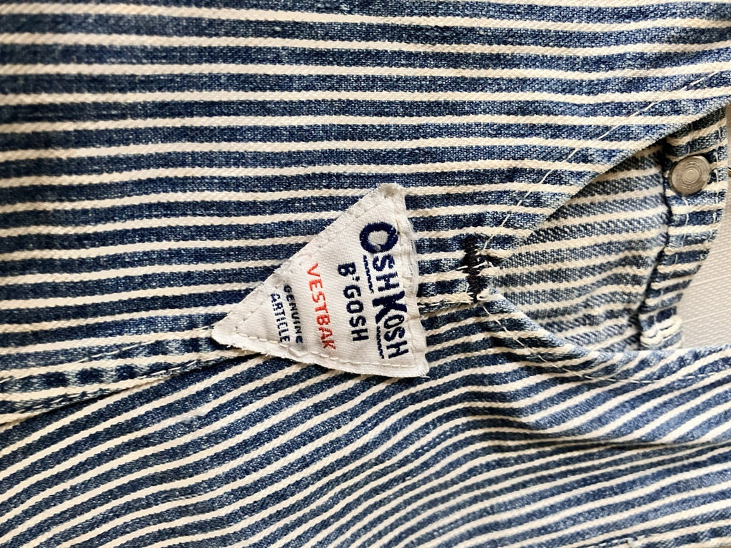Vintage OshKosh Overalls Vestbak 3T  Bibs Pinstripe Railroad Hickory Stripe