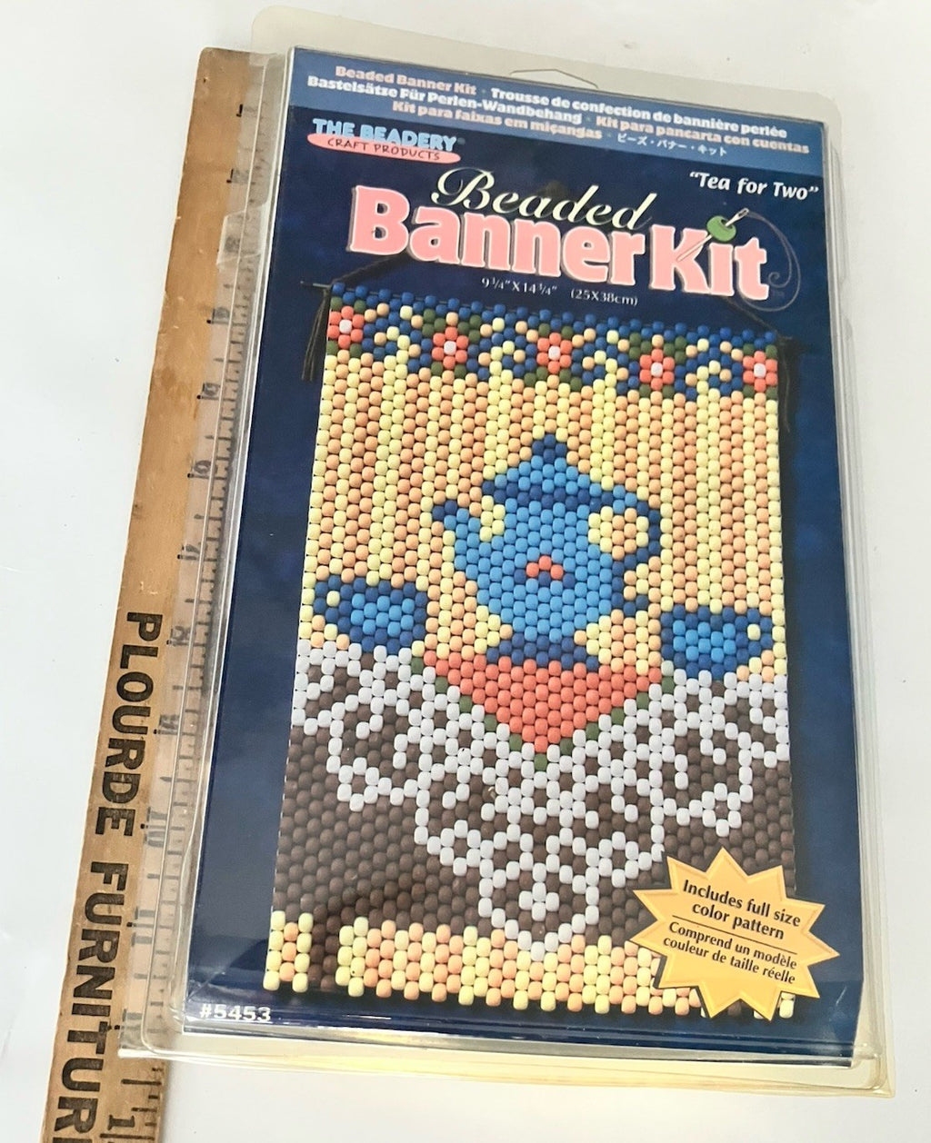 Vintage The Beadery “Tea For Two” Beaded Banner Craft Set NOS