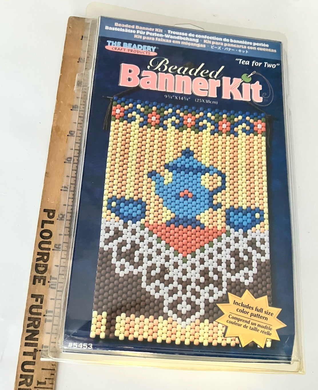 Vintage The Beadery “Tea For Two” Beaded Banner Craft Set NOS