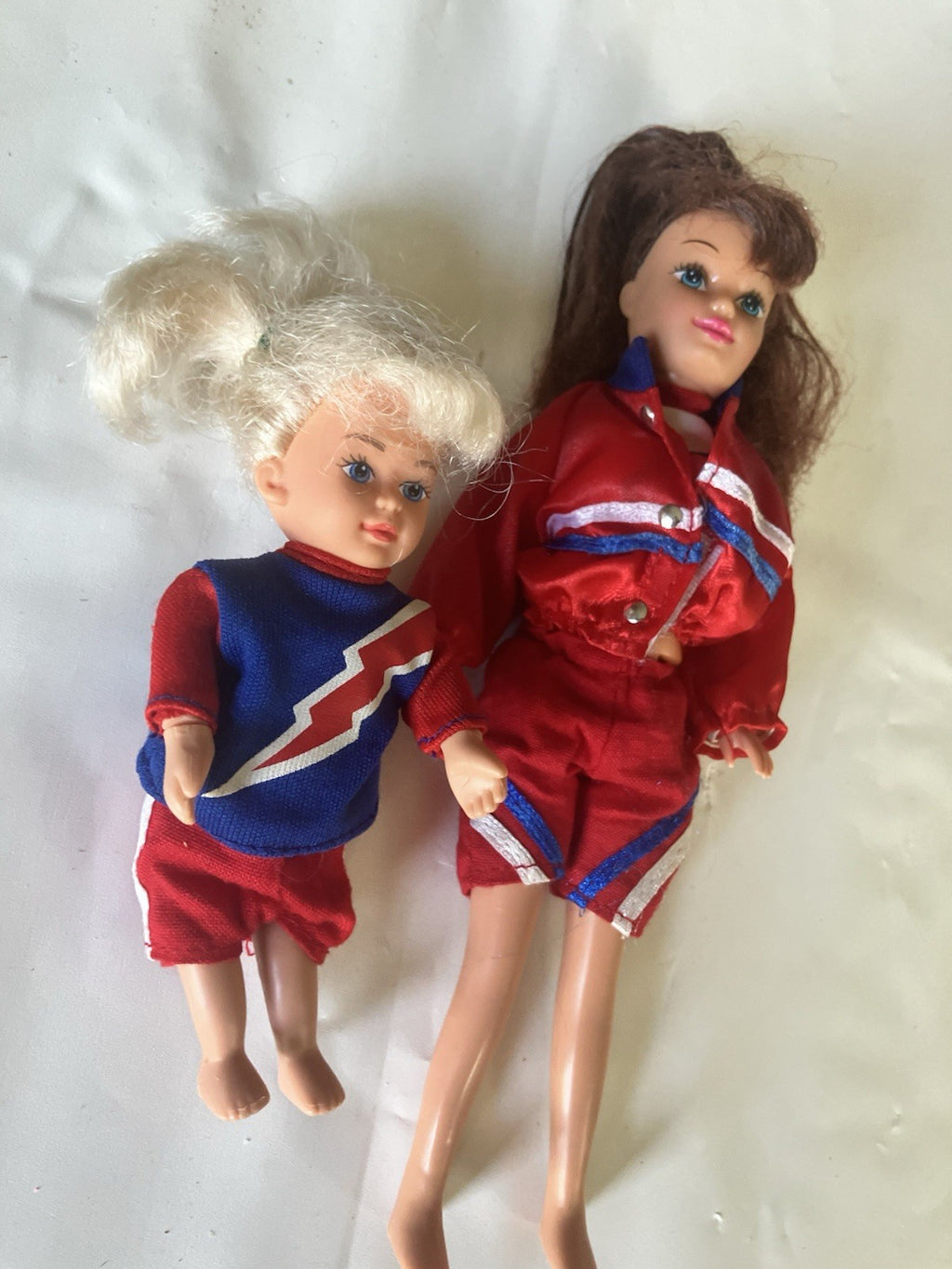 Vintage 1990s Kid Kore Play Doll Lot Of 2; 5-7” Dolls Matching Outfit