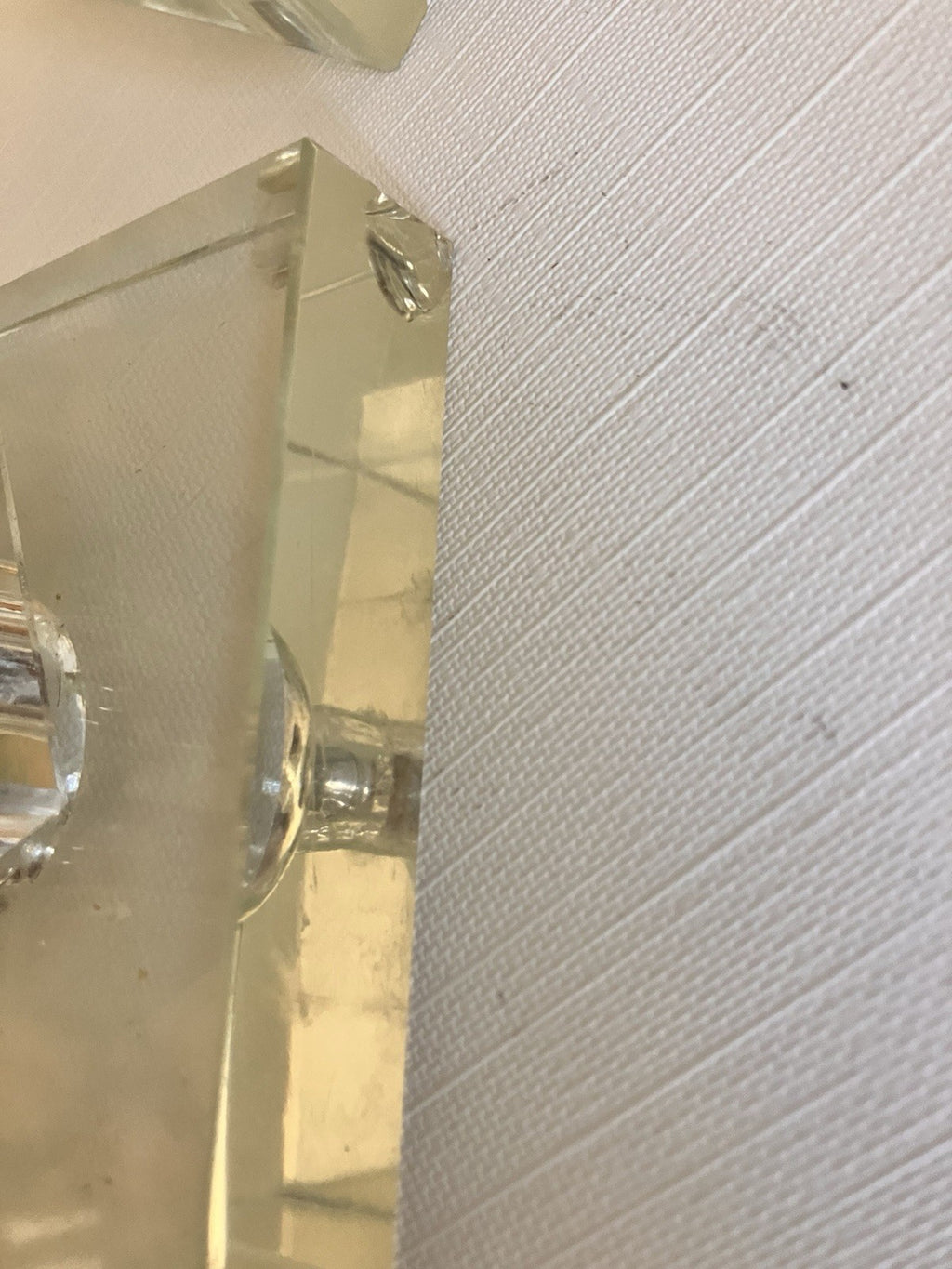 Vintage Pair Clear Luster Table Side Lamps; Working