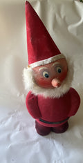 1946 WEST GERMANY 7” SANTA FIGURAL CANDY CONTAINER CHRISTMAS Flocked Paper Mache