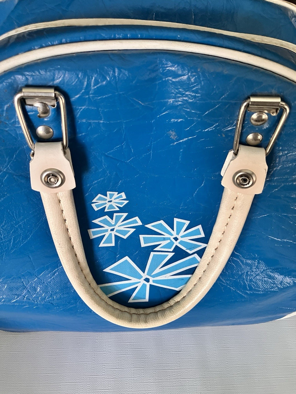Vintage AMF Volt Blue Floral Print Bowling Bag