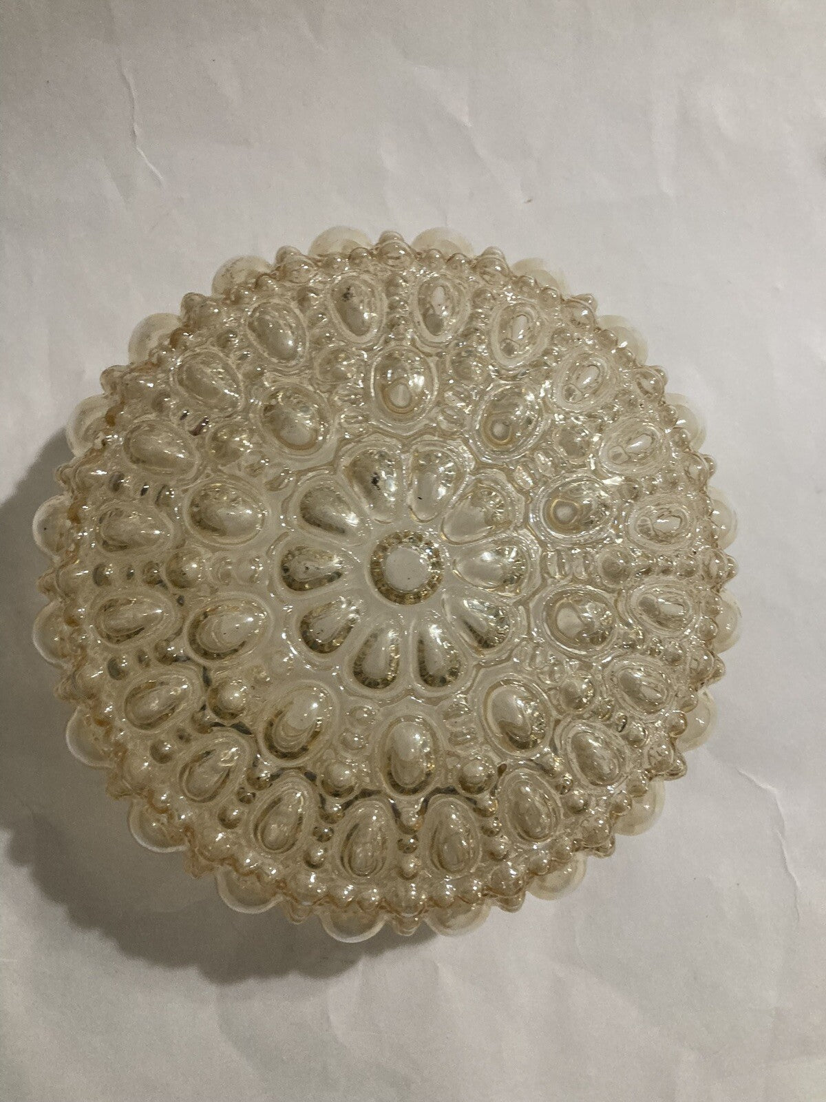 Mid-Century Glass Ornate Ceiling Lamp Cover Rare