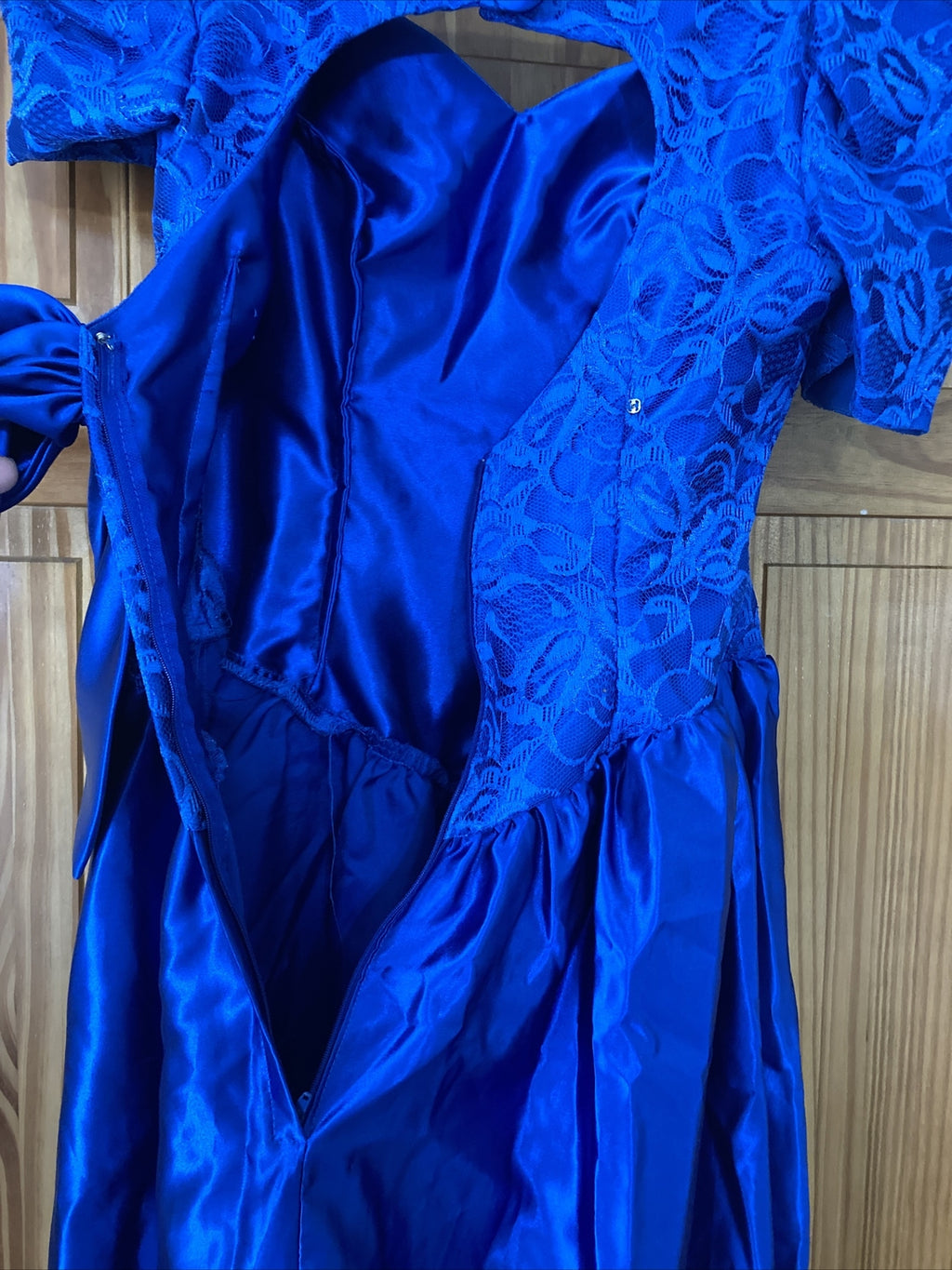 Vintage 1990s Prom Formal Dress Royal Blue 
