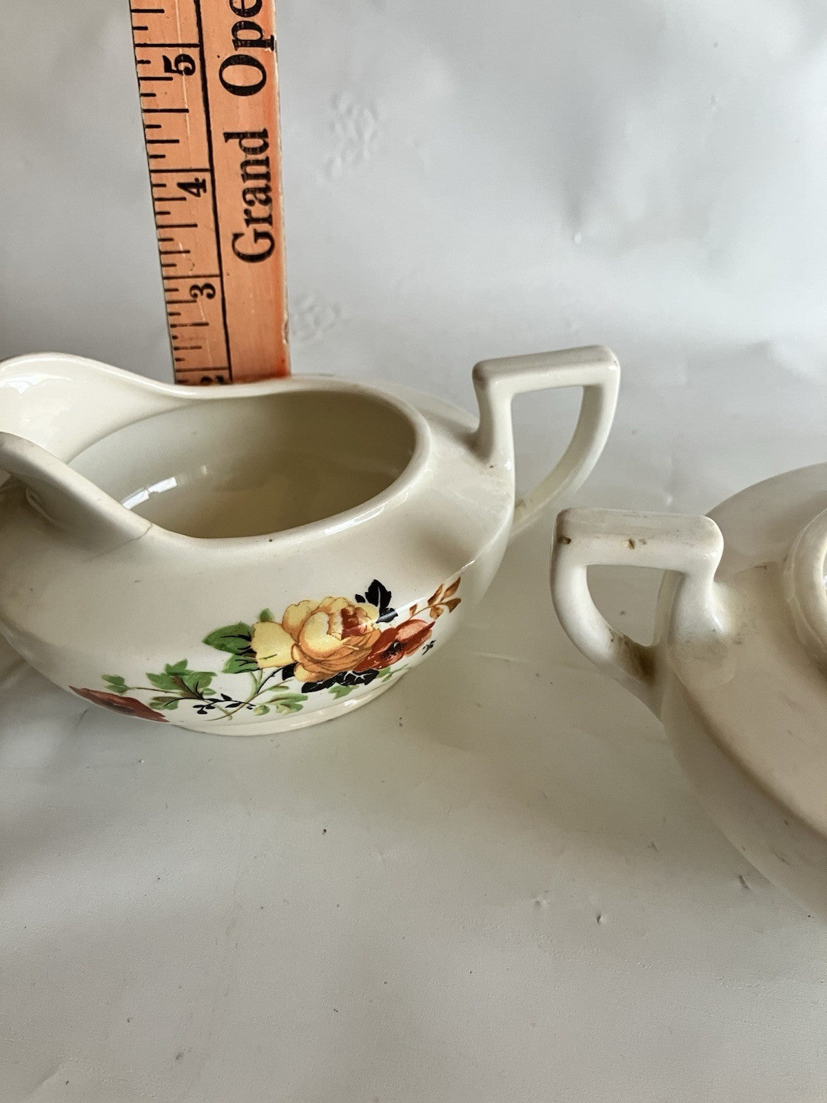 Vintage Homer Laughlin China Sugar Dish And Creamer; C49N8/13