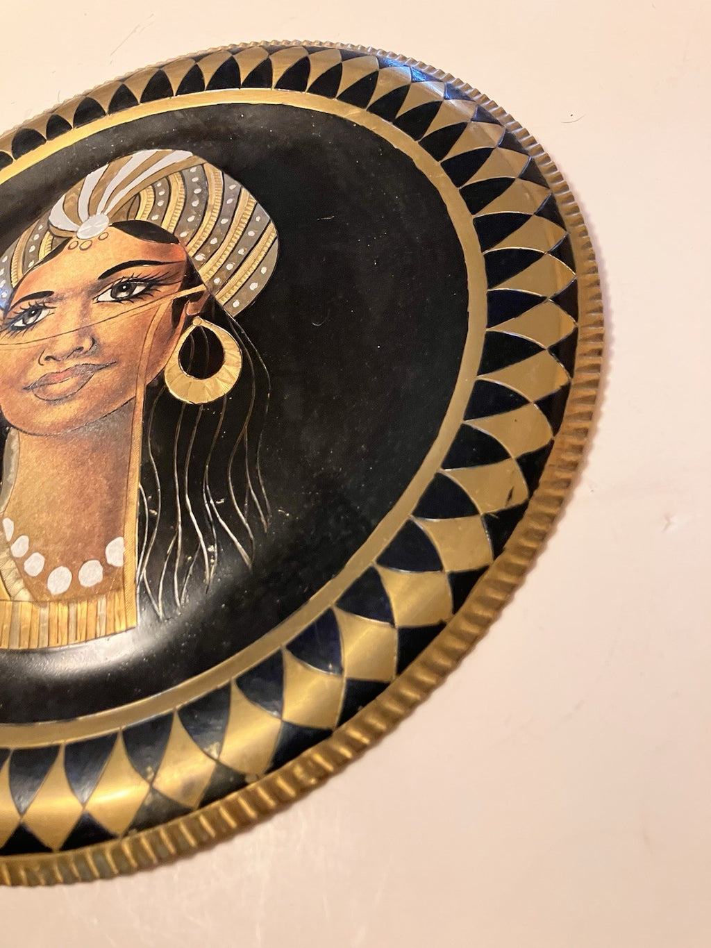 Vintage Egyptian/African Copper And Black Etched Wall Plate. EVC And Unique!