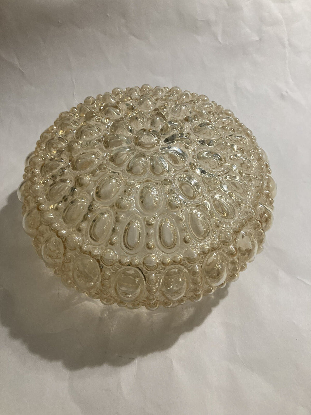 Mid-Century Glass Ornate Ceiling Lamp Cover Rare